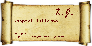 Kaspari Julianna névjegykártya